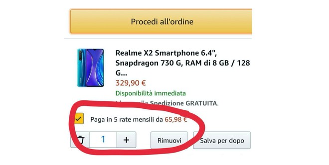 pagamenti a rate Amazon